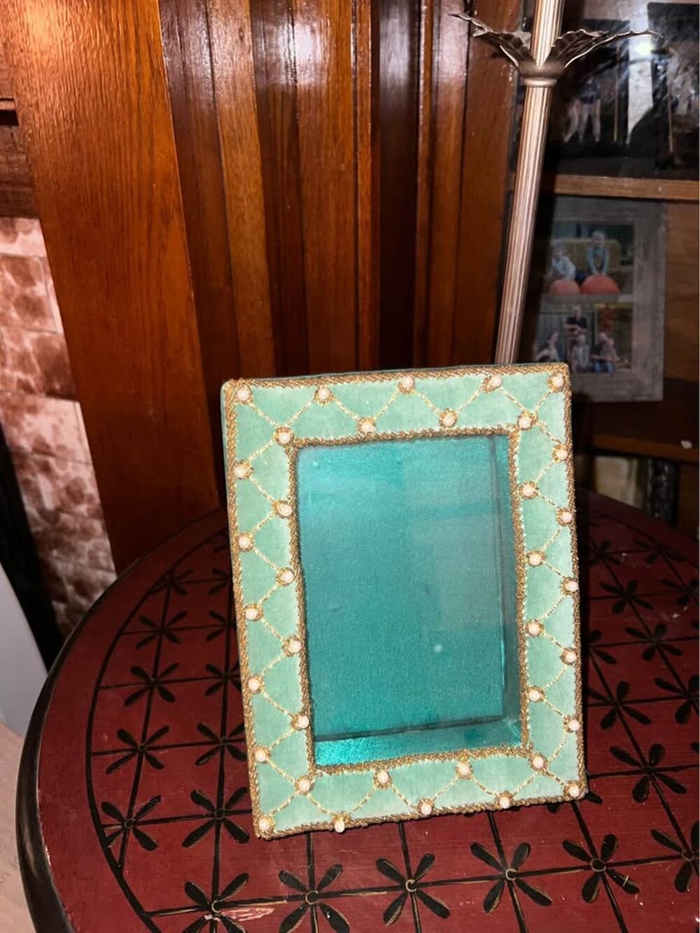 Boho velvet shadow box or picture frame.